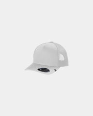 Custom mesh trucker cap with adjustable snapback - White