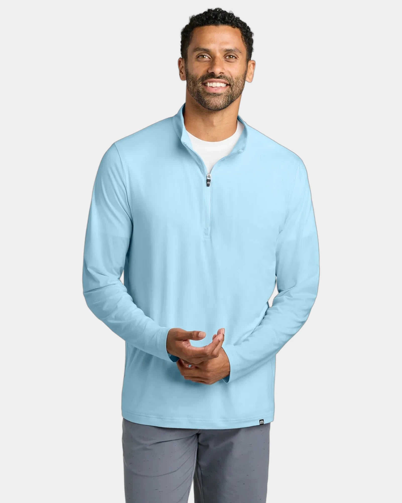 Custom lightweight 1/4-zip pullover for teams - Dream Blue
