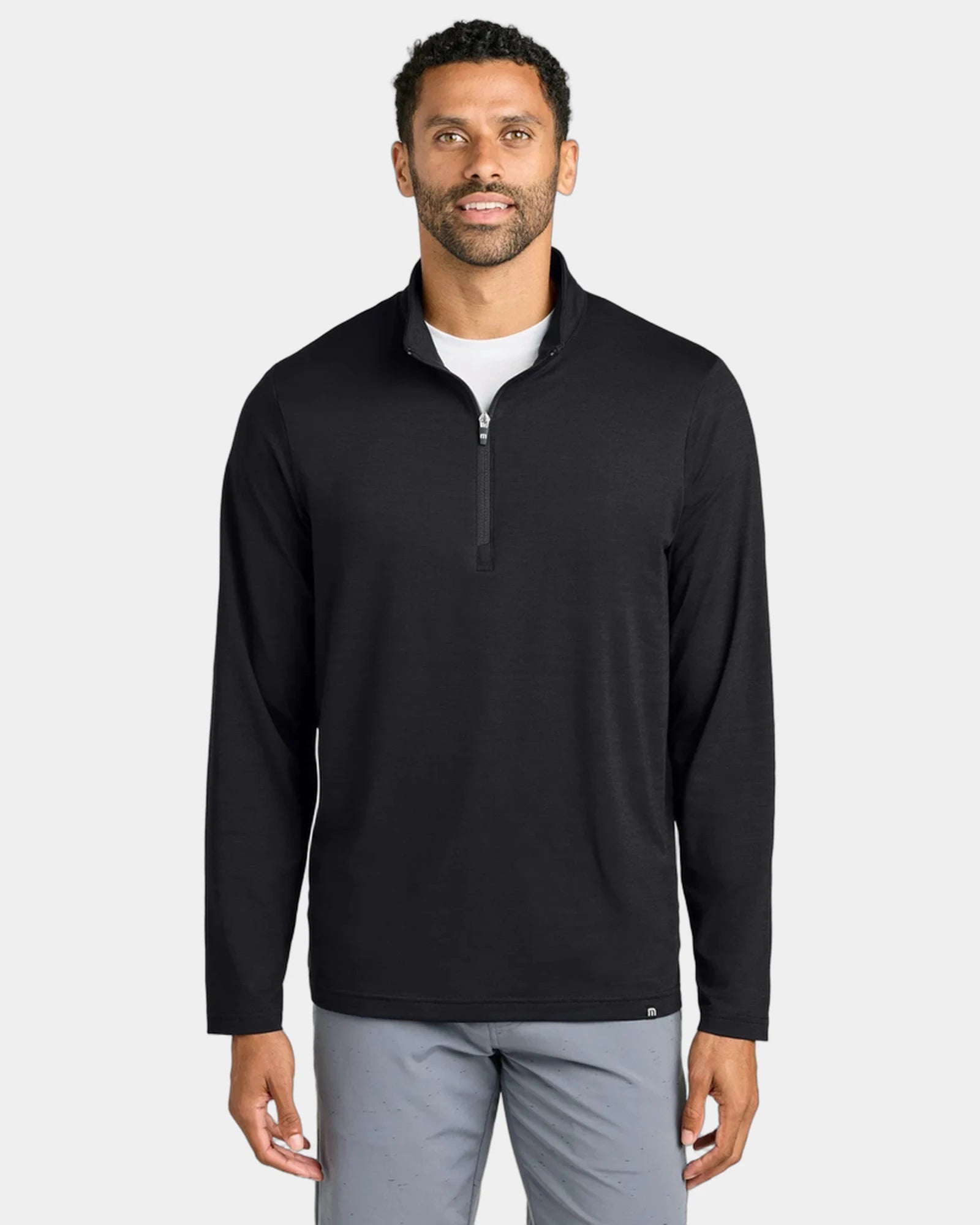 Custom lightweight 1/4-zip pullover for teams - Black