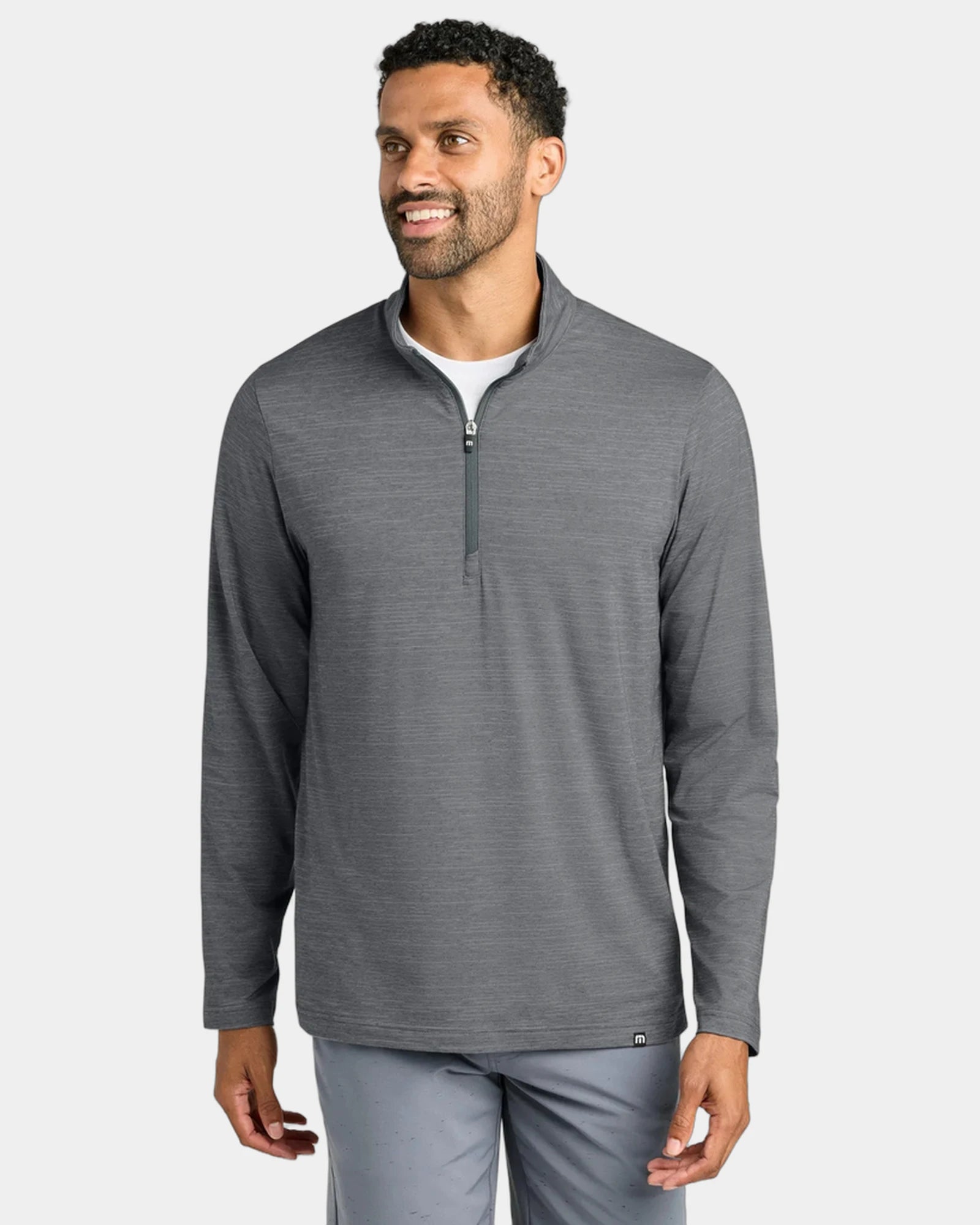 Custom lightweight 1/4-zip pullover for teams - Grey Heather