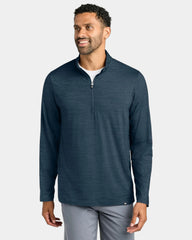 Custom lightweight 1/4-zip pullover for teams - Vintage Indigo Heather