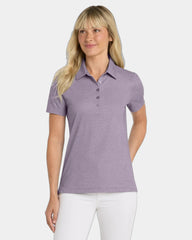 Custom moisture-wicking women's heather polo shirt - Purple Sage Heather