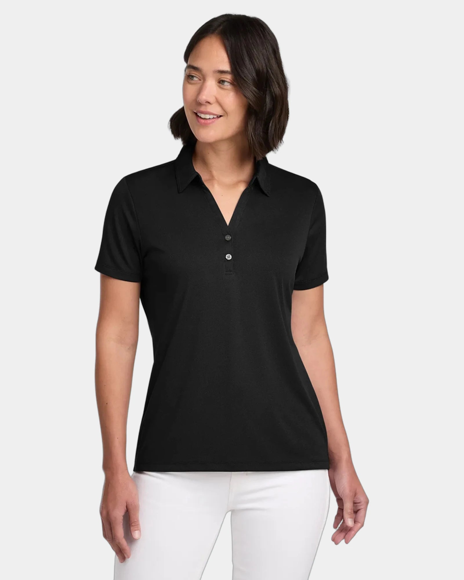 Custom women's performance polo quick-drying 4-way stretch - Black