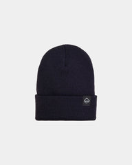 Custom knit watch beanie with embroidered logo cuff - Dark Navy (410)
