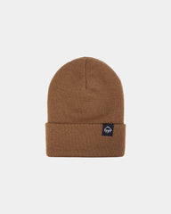 Custom knit watch beanie with embroidered logo cuff - Chestnut (223)