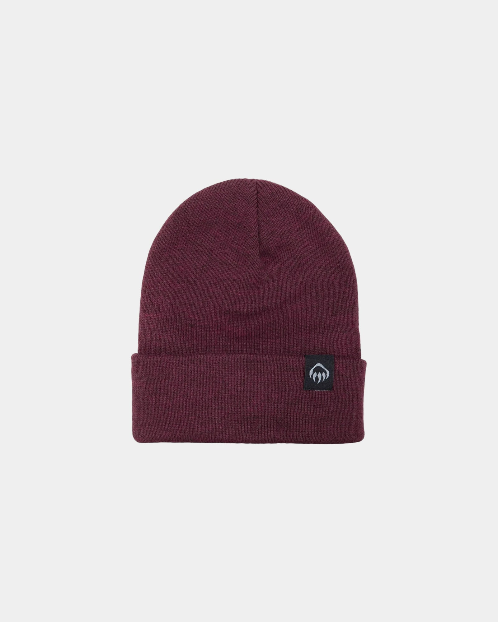 Custom knit watch beanie with embroidered logo cuff - Burgundy (386)