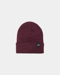 Custom knit watch beanie with embroidered logo cuff - Burgundy (386)