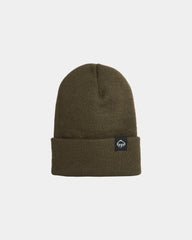 Custom knit watch beanie with embroidered logo cuff - Dark Olive (246)