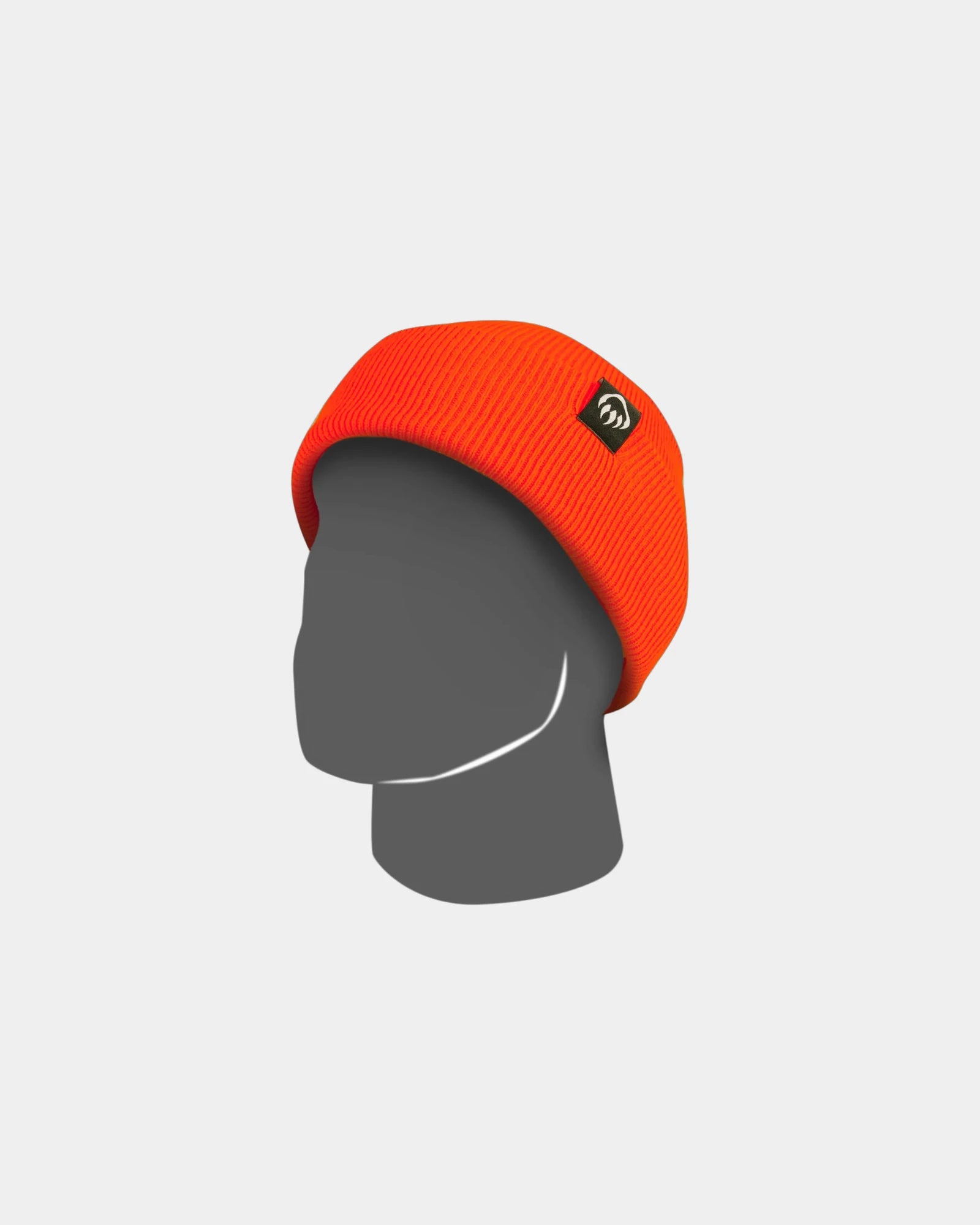 Custom knit watch beanie with embroidered logo cuff - Saftey Orange (804)