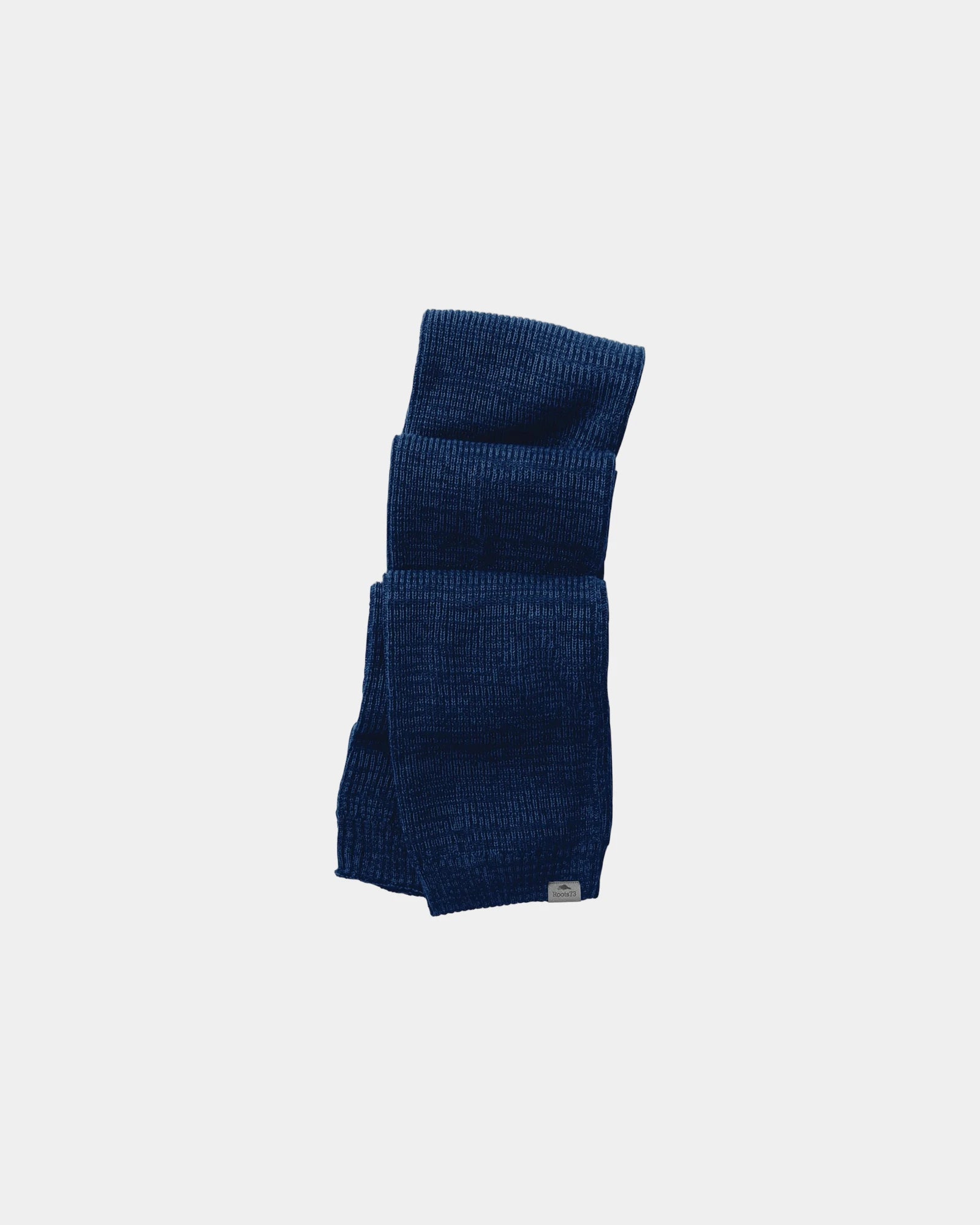Custom embroidered knit scarf with tubular construction - Ink Blue Heather (571)