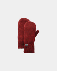 Custom fleece-lined knit mittens with fold-up cuffs - Dark Red Heather (372)