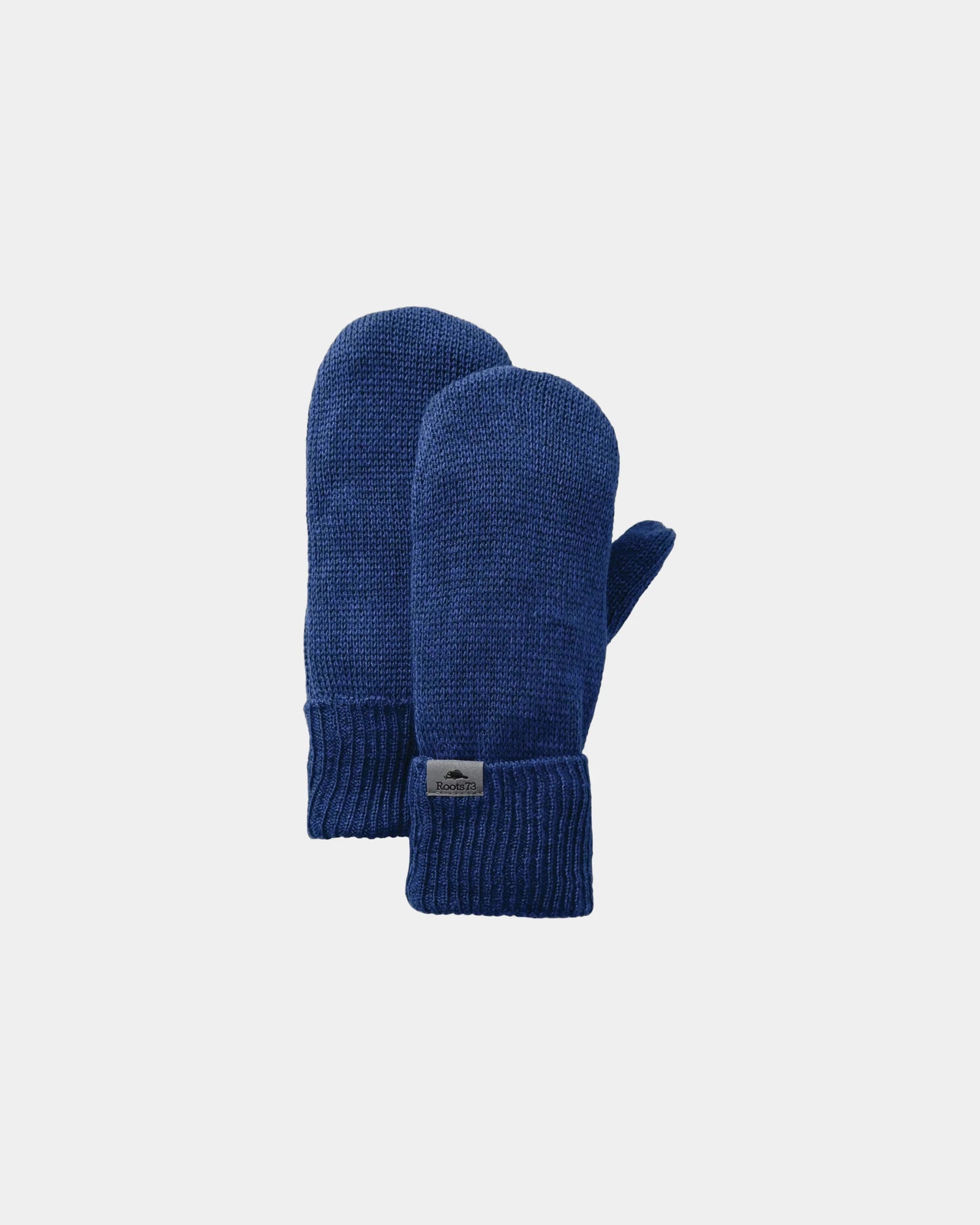 Custom fleece-lined knit mittens with fold-up cuffs - Ink Blue Heather (571)