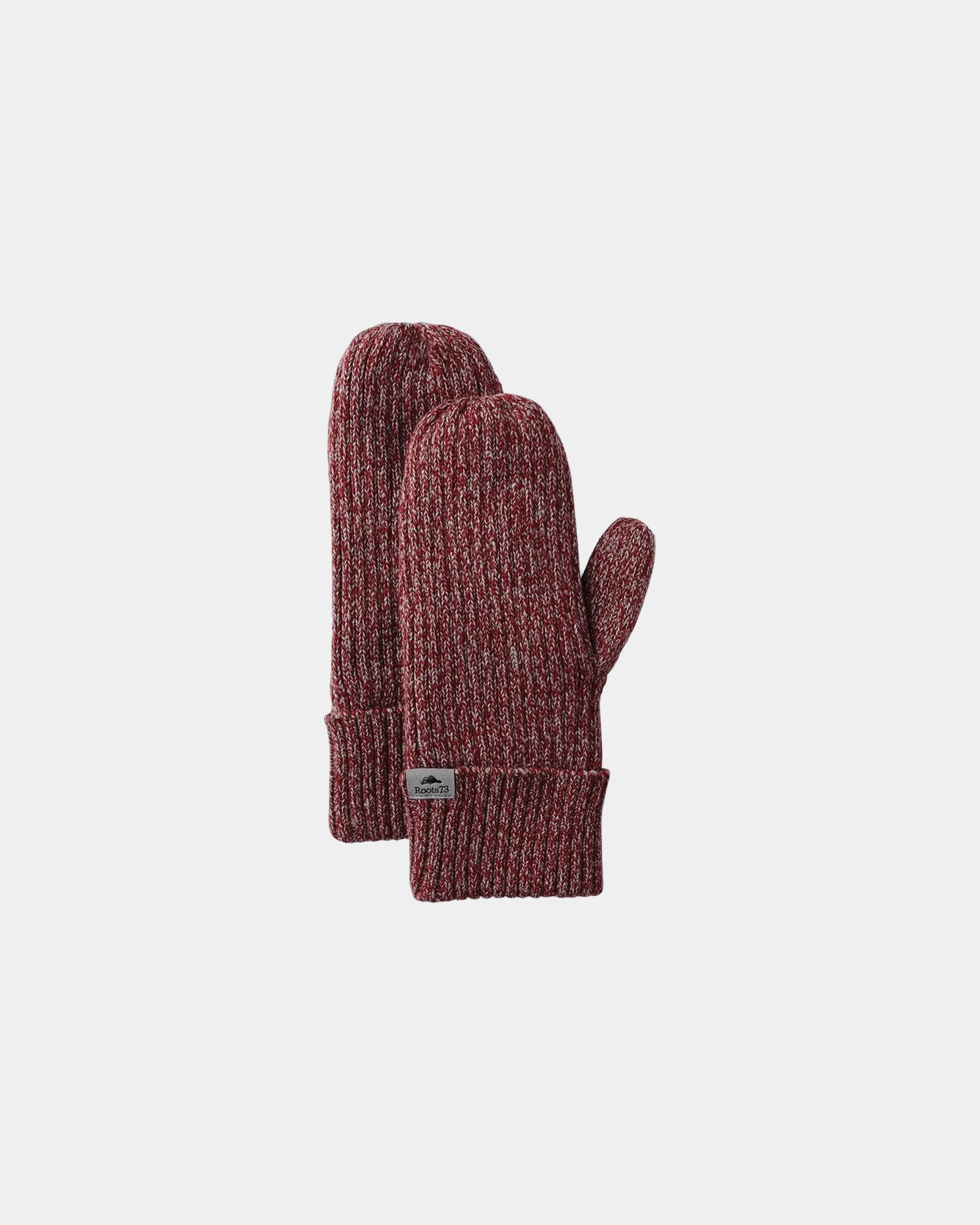 Custom knit mittens Woodland acrylic rib-knit mitts - Dark Red Heather (372)