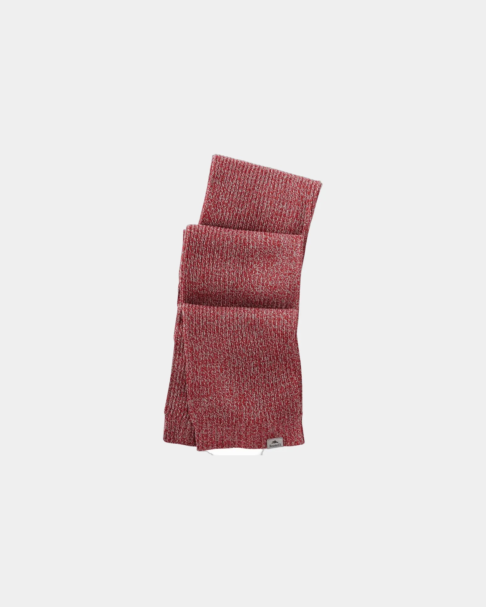 Custom knit scarf with embroidered logo accent - Dark Red Heather (372)