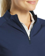Custom four-way stretch women's quarter-zip pullover - 1