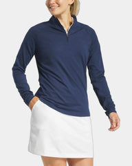 Custom four-way stretch women's quarter-zip pullover - Navy (575)