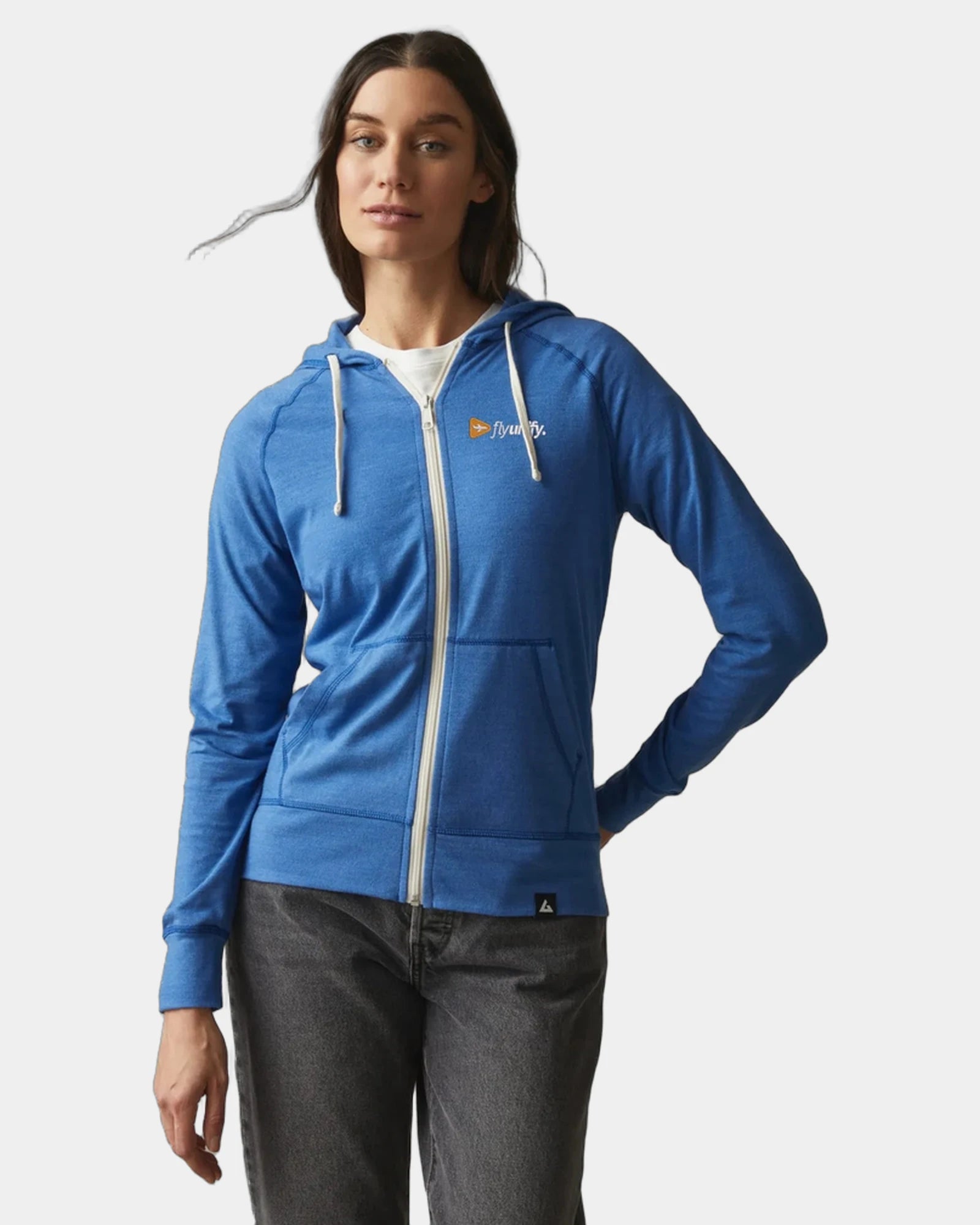Custom lightweight full-zip sweatshirt for women's teams - Essential Blue Heather (873)