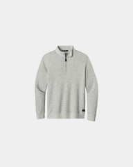 Custom waffle-knit quarter-zip pullover for teams - Light Grey Heather