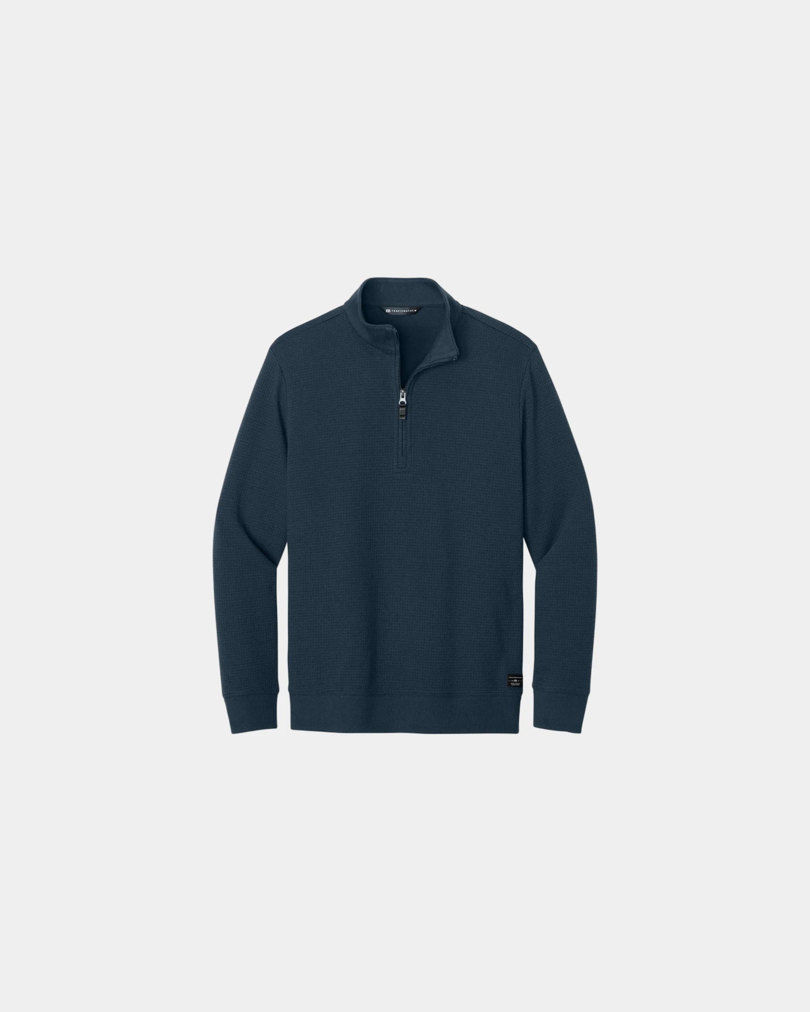 Custom waffle-knit quarter-zip pullover for teams - Total Eclipse