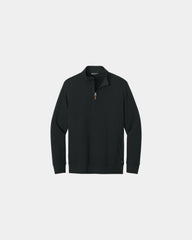 Custom waffle-knit quarter-zip pullover for teams - Black