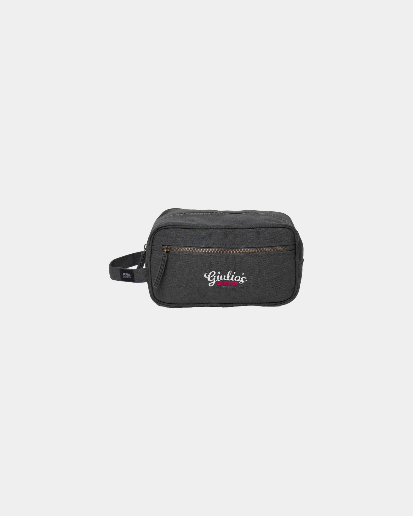 Custom organic cotton toiletry bag fair trade canvas - Charcoal Gray