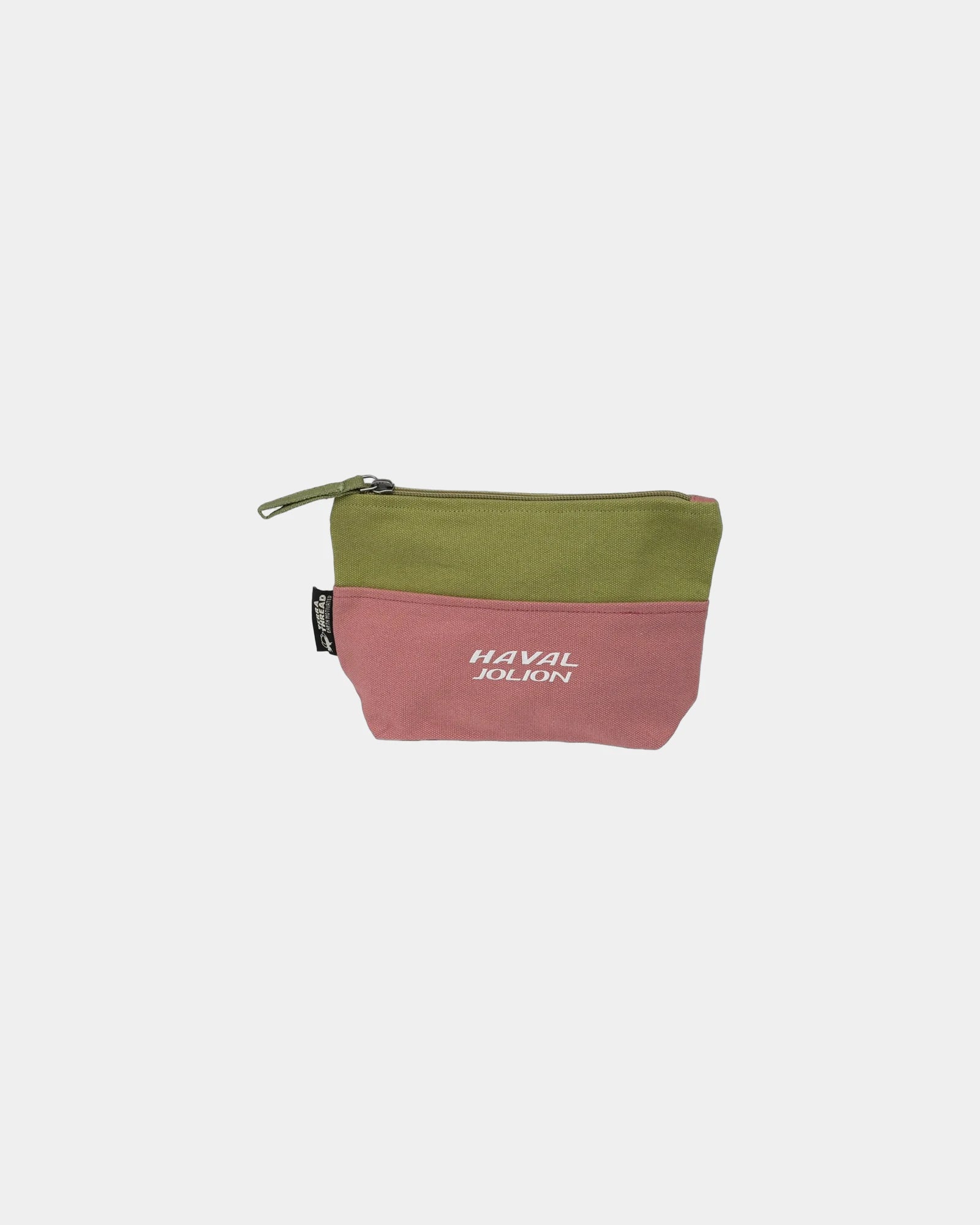 Custom organic cotton canvas cosmetic bag 2L pouch - Olive Green & Marsala Red