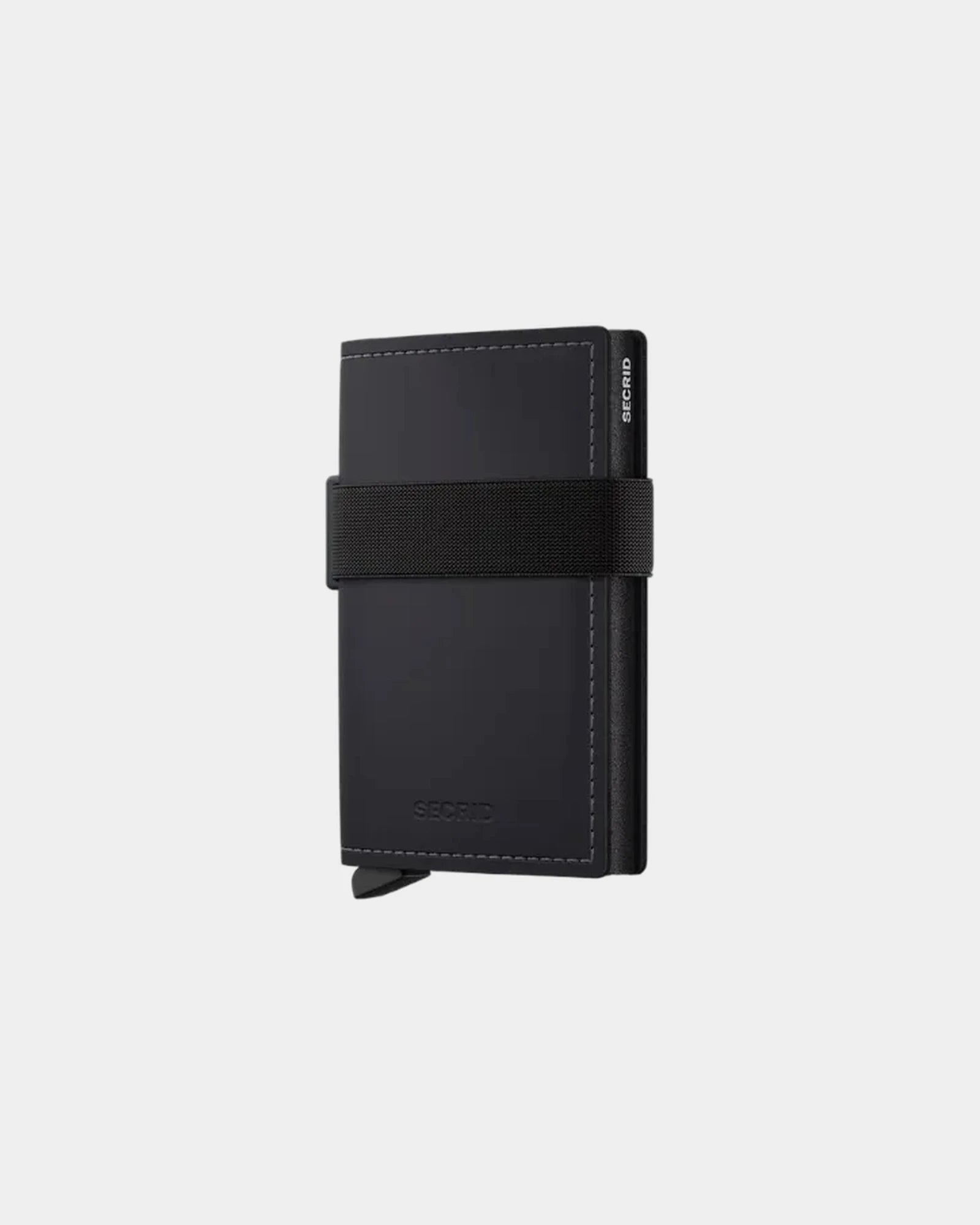 Custom engraved aluminum Secrid Bandwallet card holder - Matte Powder - Black/Black