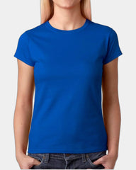 Custom cotton ladies' t-shirt with contoured silhouette - Royal Blue
