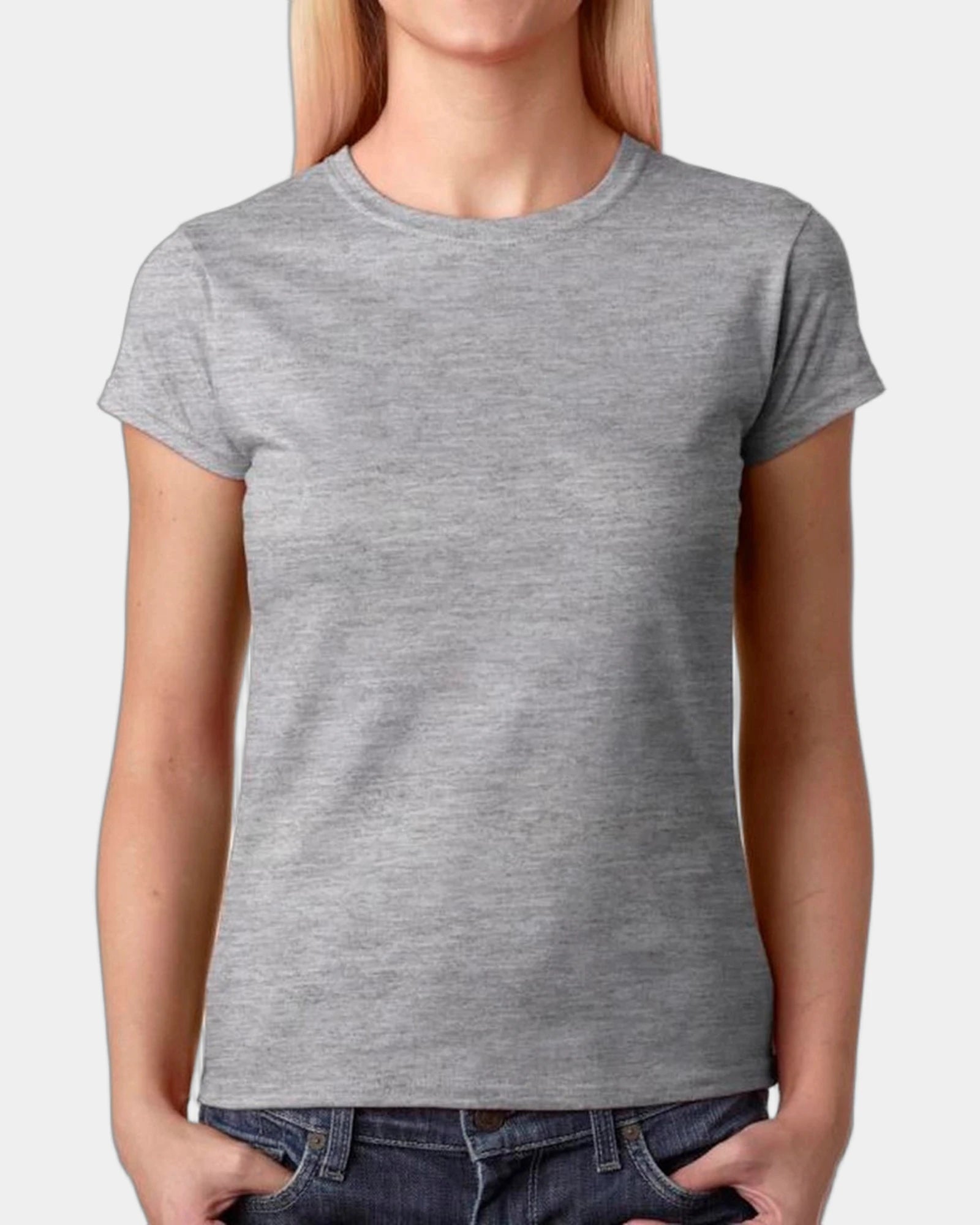 Custom cotton ladies' t-shirt with contoured silhouette - Sport Gray