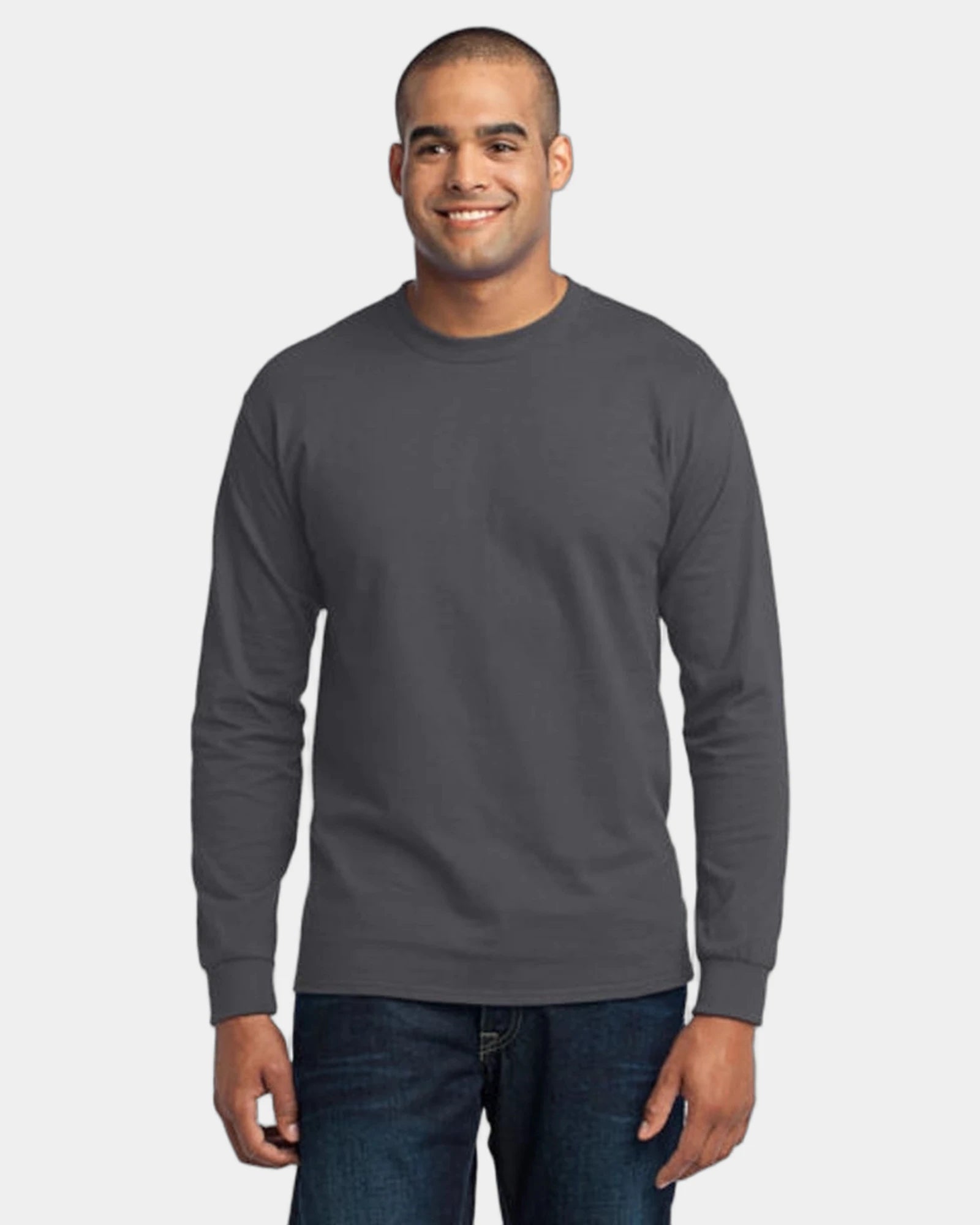 Custom long sleeve core blend tee 5.5 oz - Charcoal