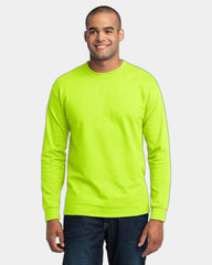 Custom long sleeve core blend tee 5.5 oz - Safety Green