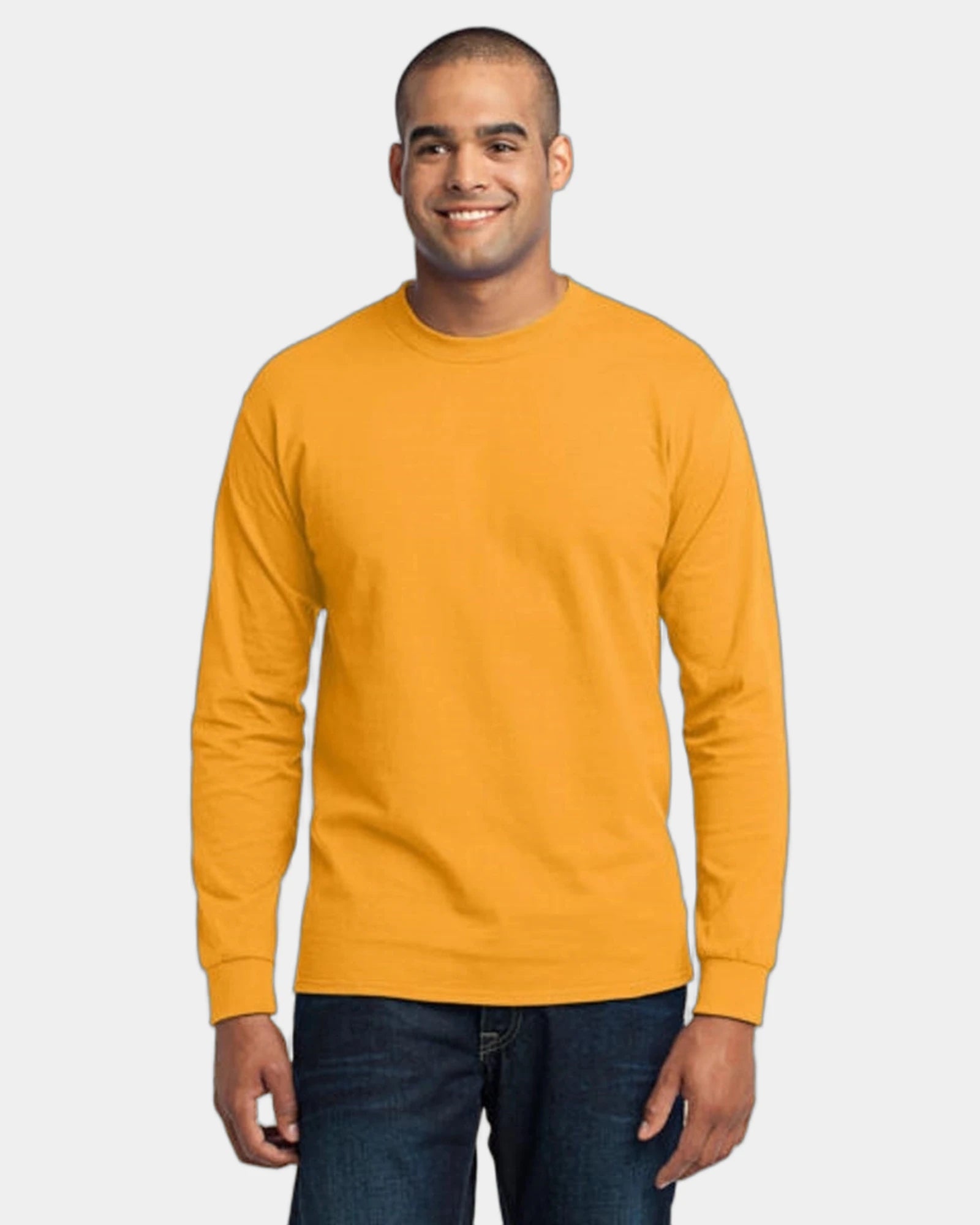 Custom long sleeve core blend tee 5.5 oz - Athletic Gold