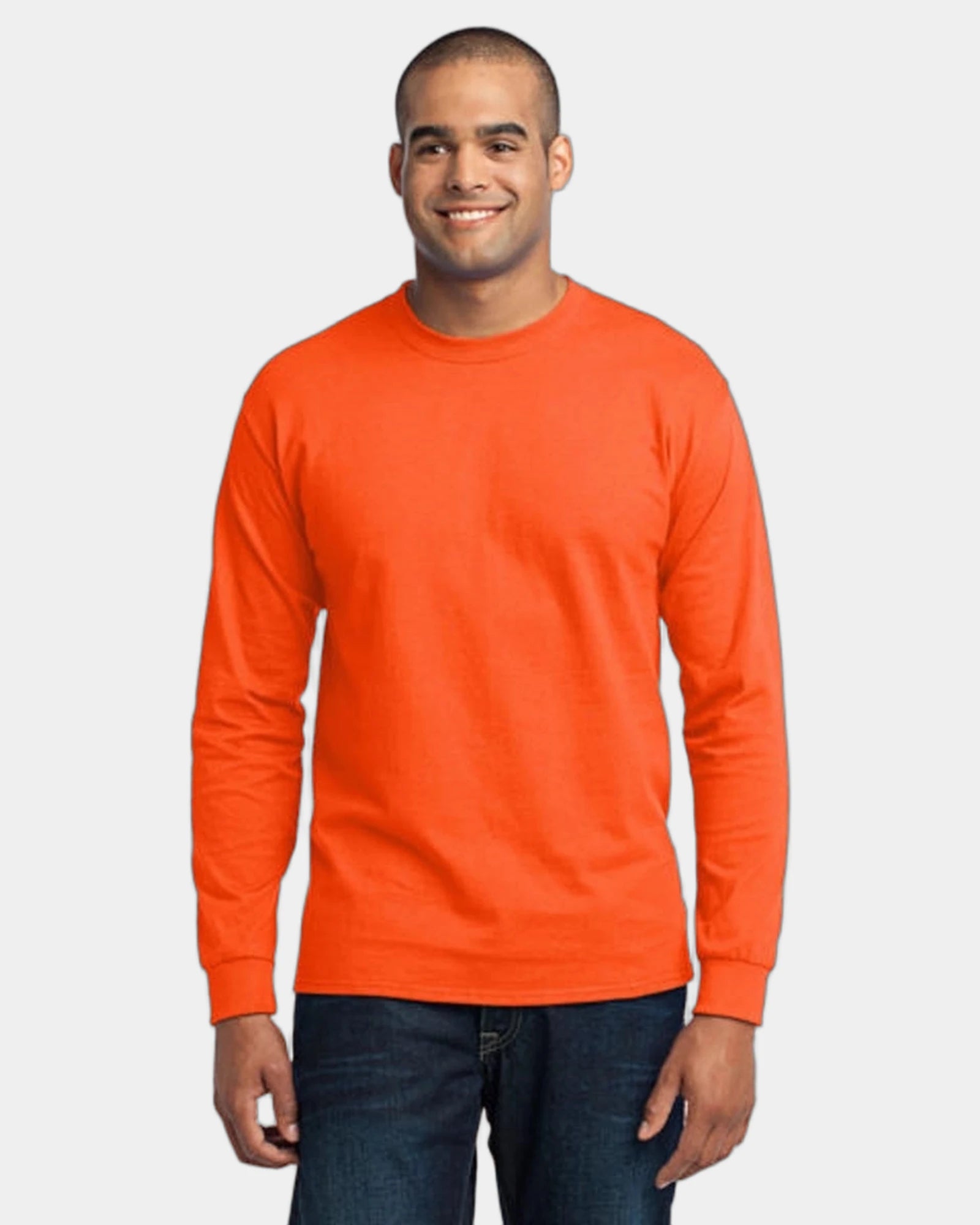 Custom long sleeve core blend tee 5.5 oz - Orange