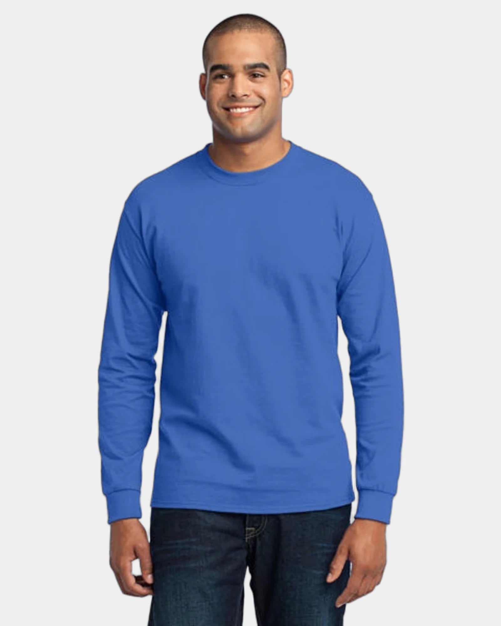 Custom long sleeve core blend tee 5.5 oz - Royal Blue