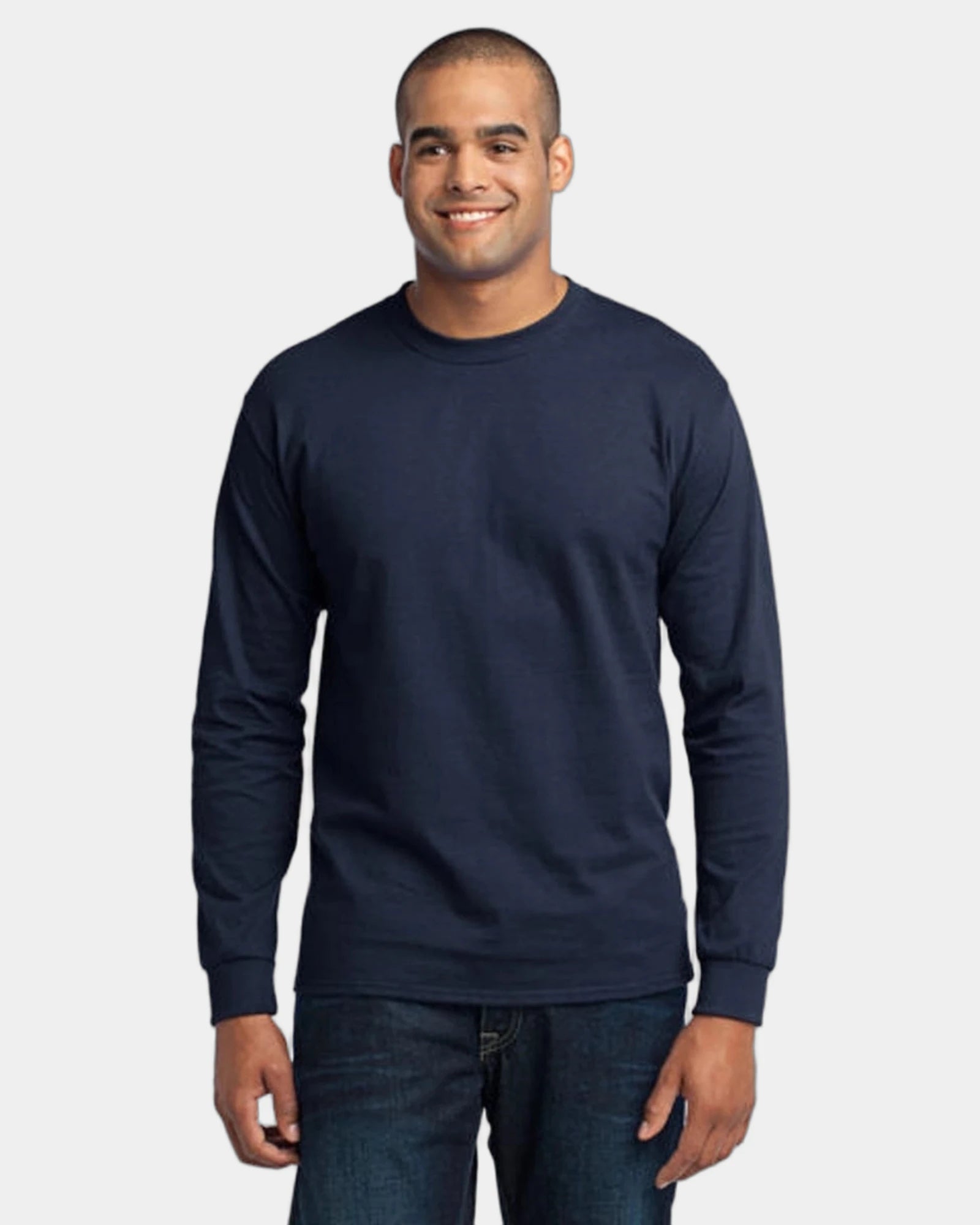 Custom long sleeve core blend tee 5.5 oz - Navy Blue