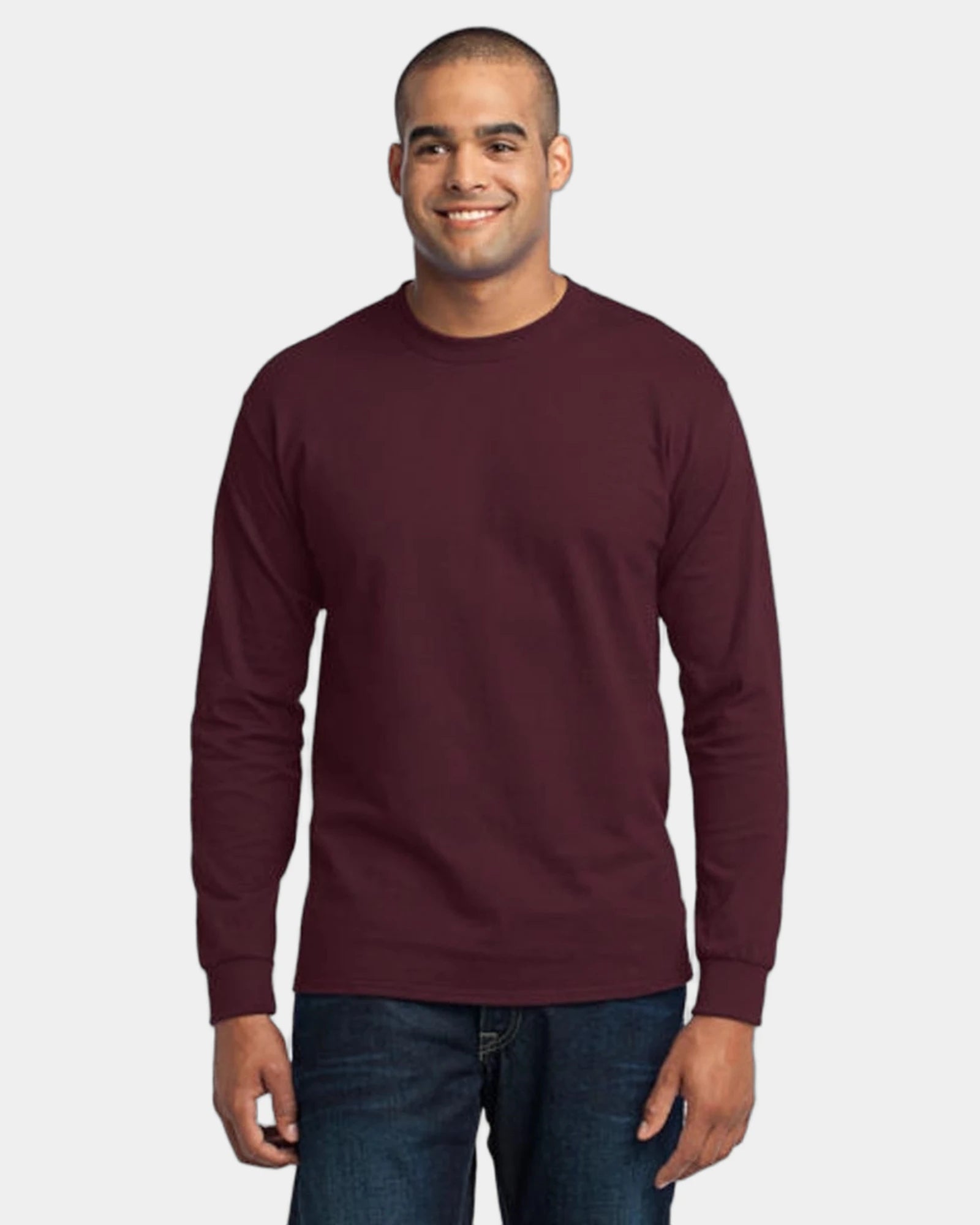 Custom long sleeve core blend tee 5.5 oz - Athletic Maroon