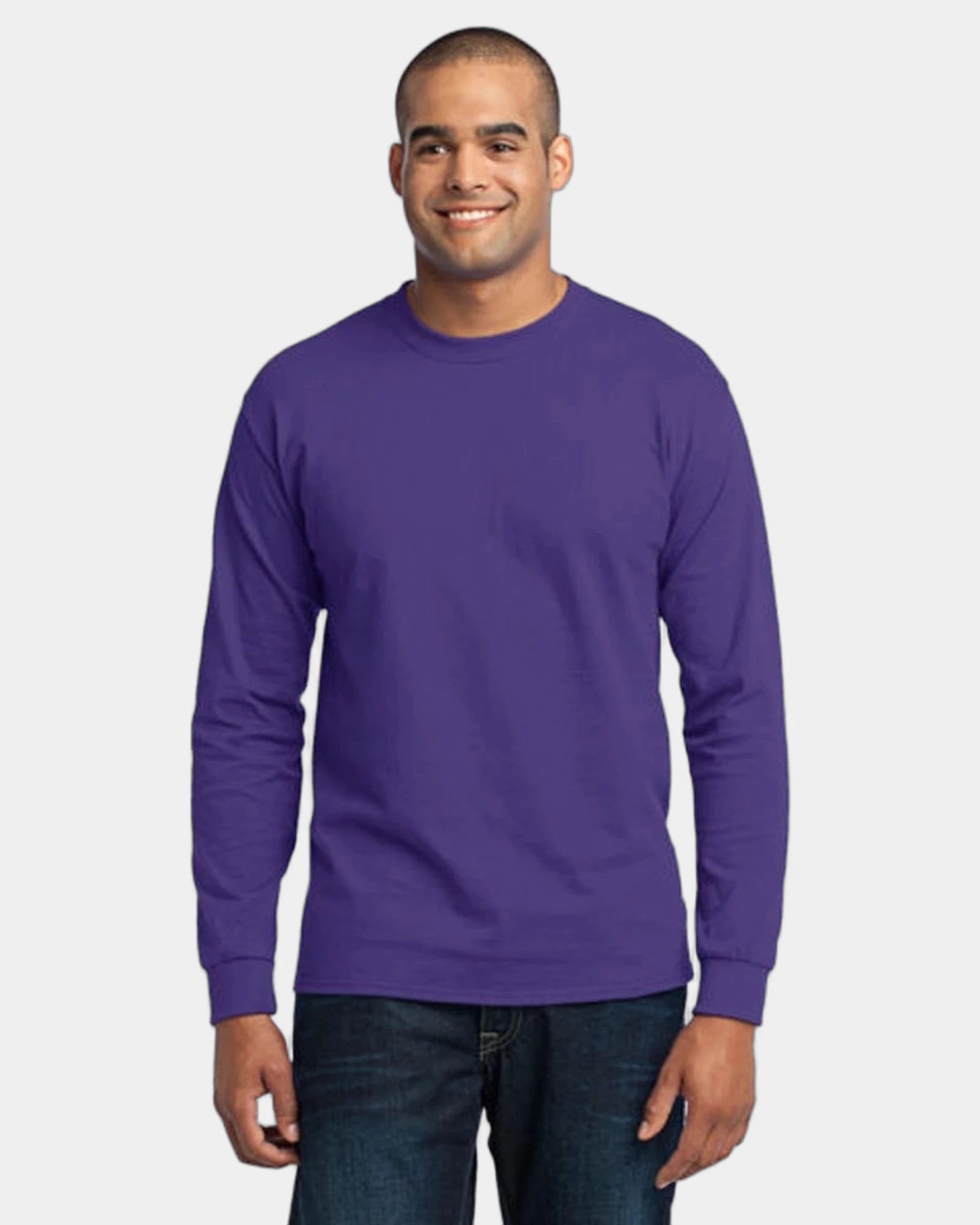 Custom long sleeve core blend tee 5.5 oz - Purple