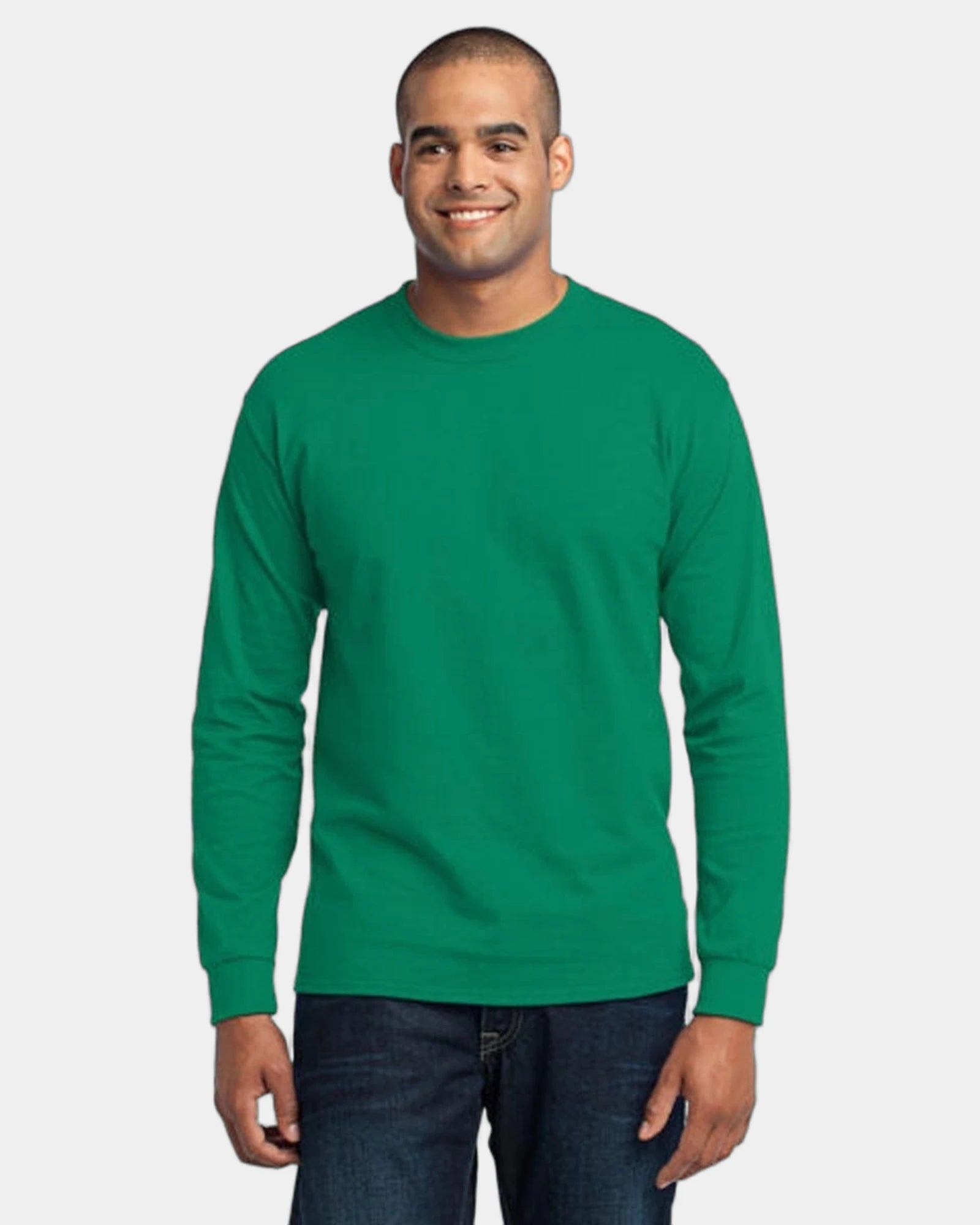 Custom long sleeve core blend tee 5.5 oz - Kelly Green
