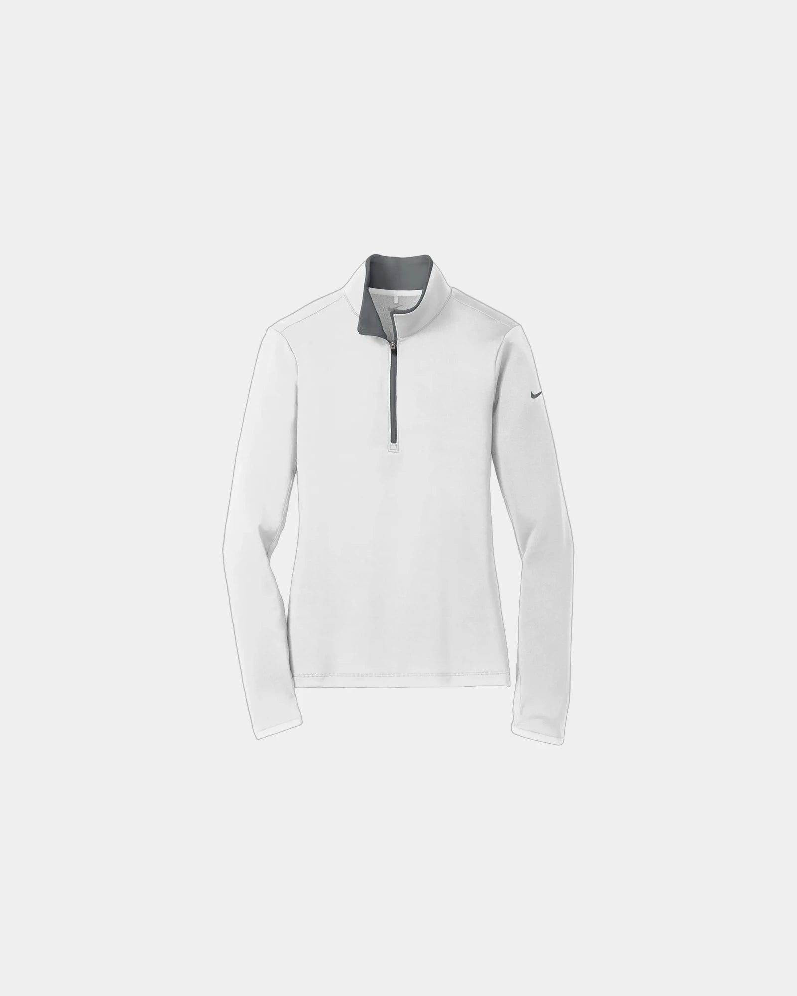 Custom Dri-FIT stretch Nike half-zip cover-up jacket - White/ Dark Grey