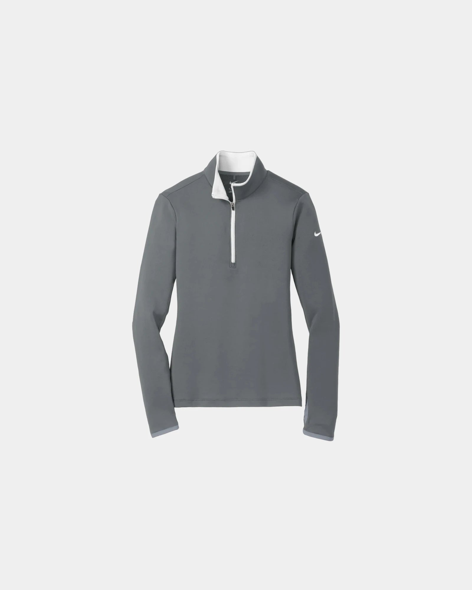 Custom Dri-FIT stretch Nike half-zip cover-up jacket - Dark Grey/ White