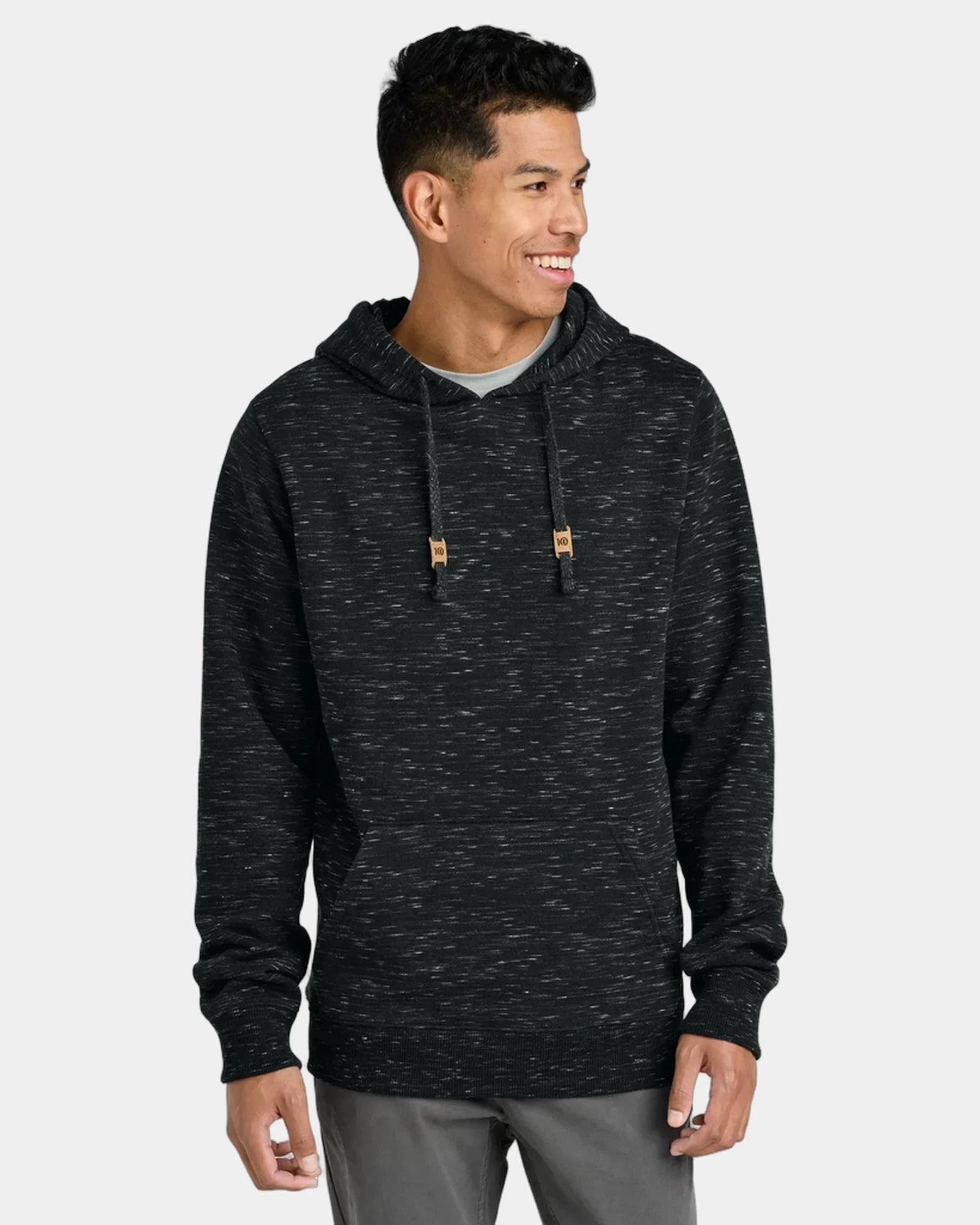 Custom organic cotton Tentree Classic Fleece Hoodie - Meteorite Black Space Dye