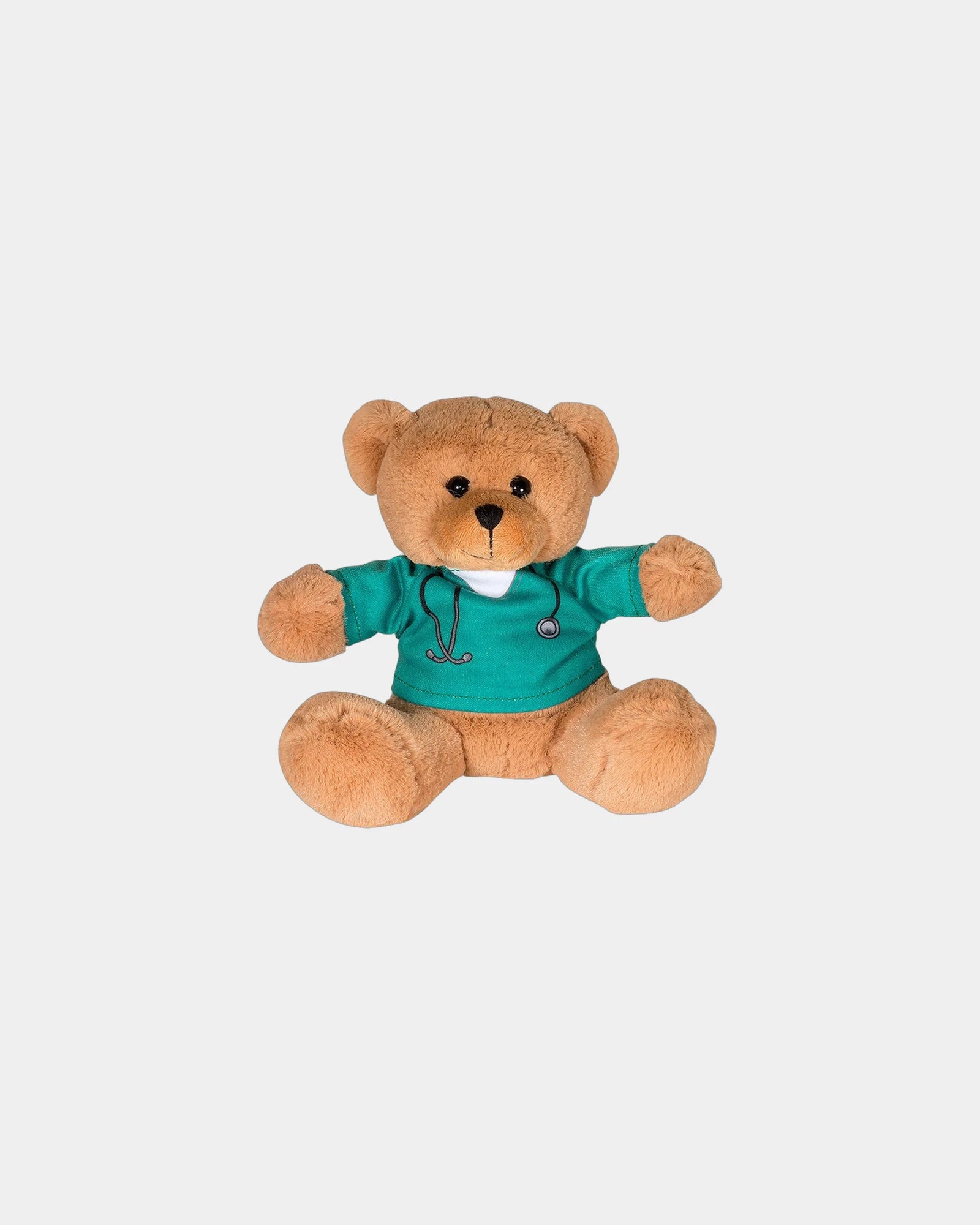 Custom 7" doctor or nurse plush bear with t-shirt - Teal