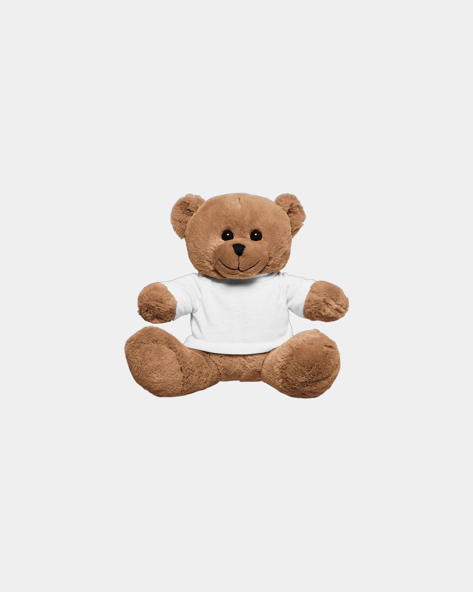 Custom plush bear with printed t-shirt, 8.5 inches - White