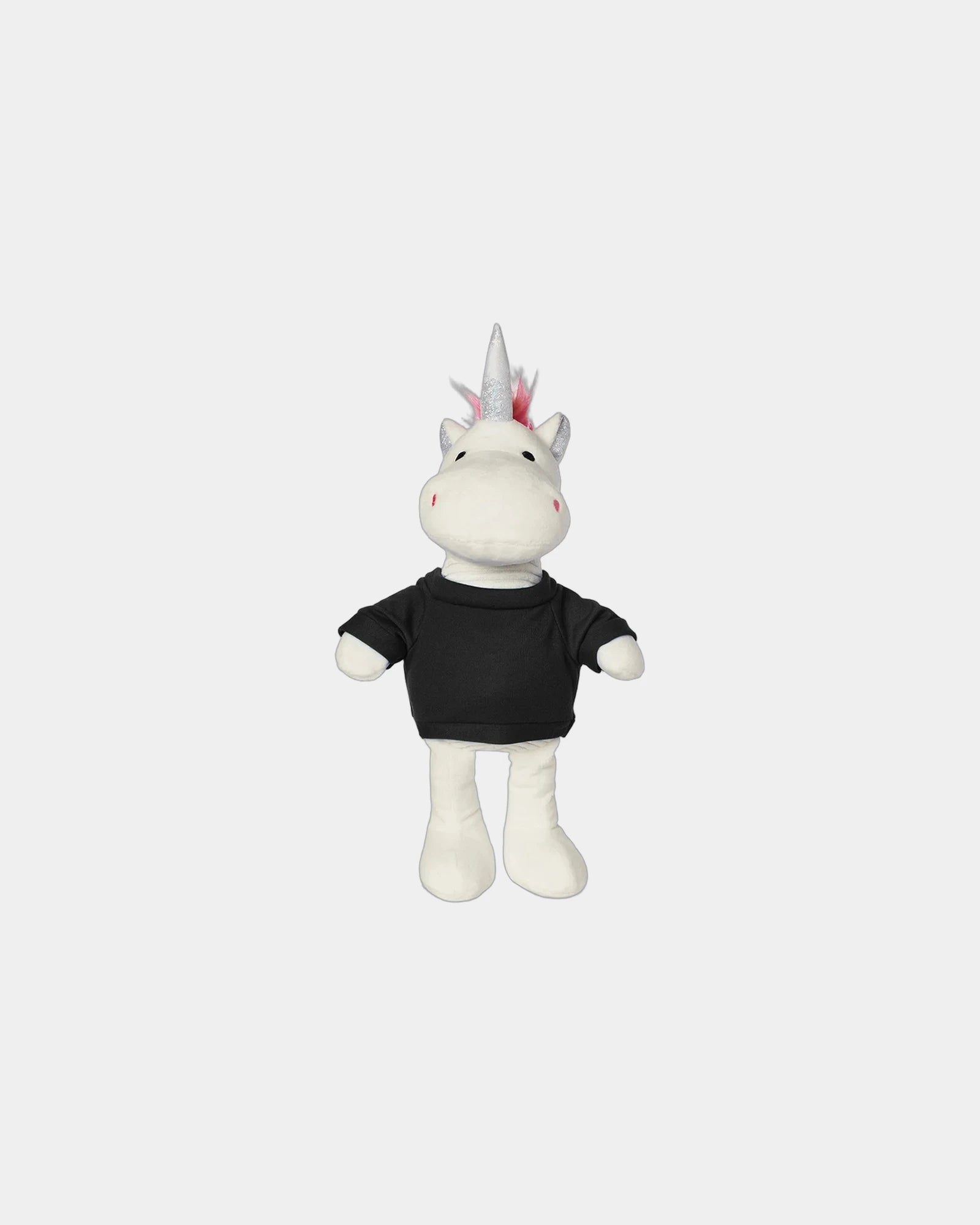 Custom 8.5-in plush unicorn with t-shirt - Black