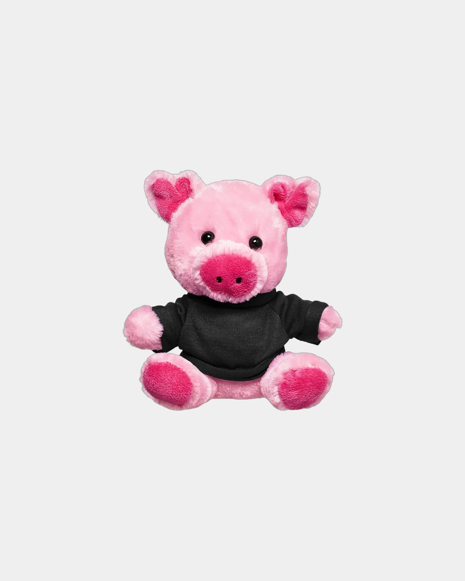 Custom plush pig toy with t-shirt, 7 inches - Black
