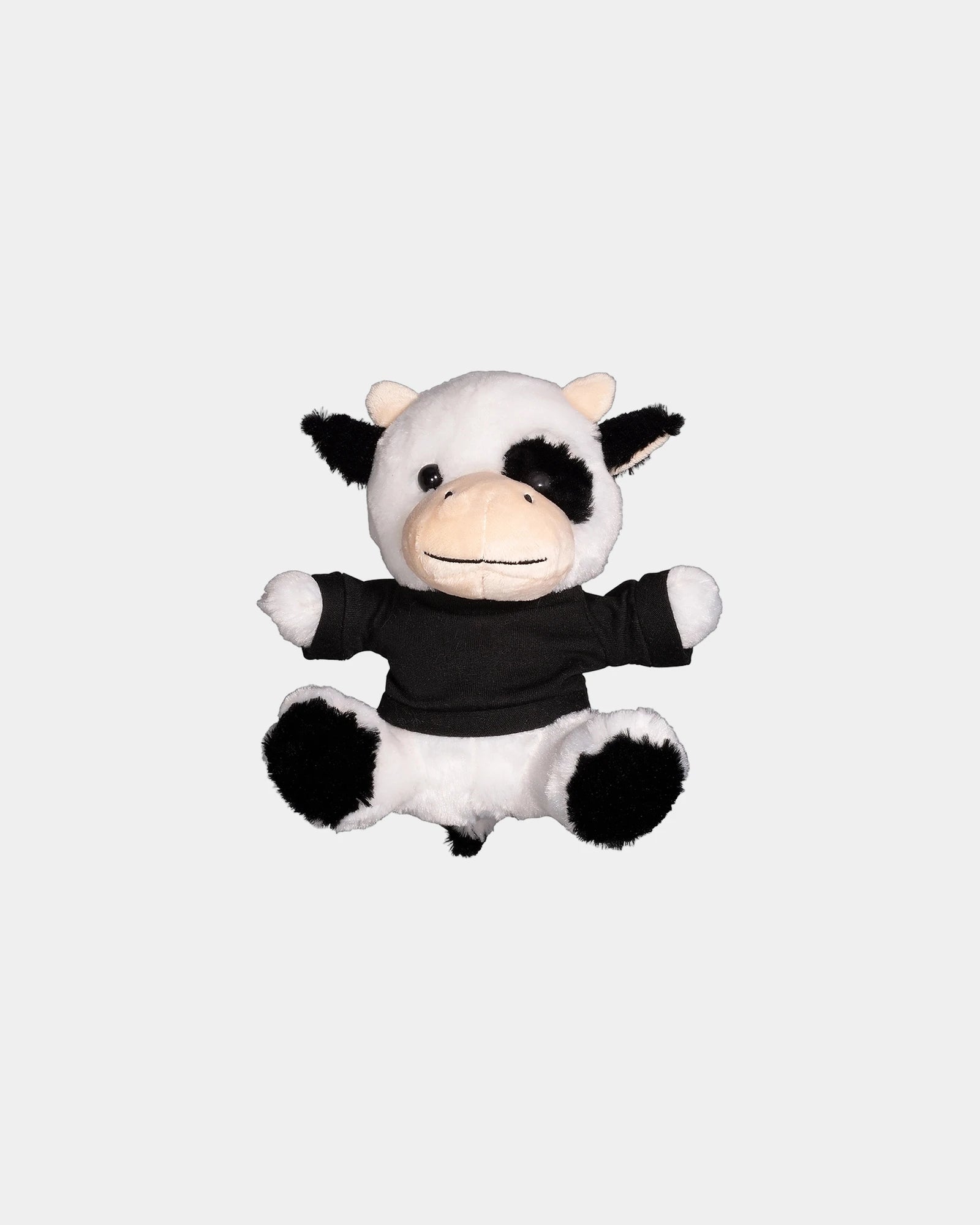 Custom plush cow toy with t-shirt, 7 inches - Black