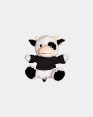 Custom plush cow toy with t-shirt, 7 inches - Black