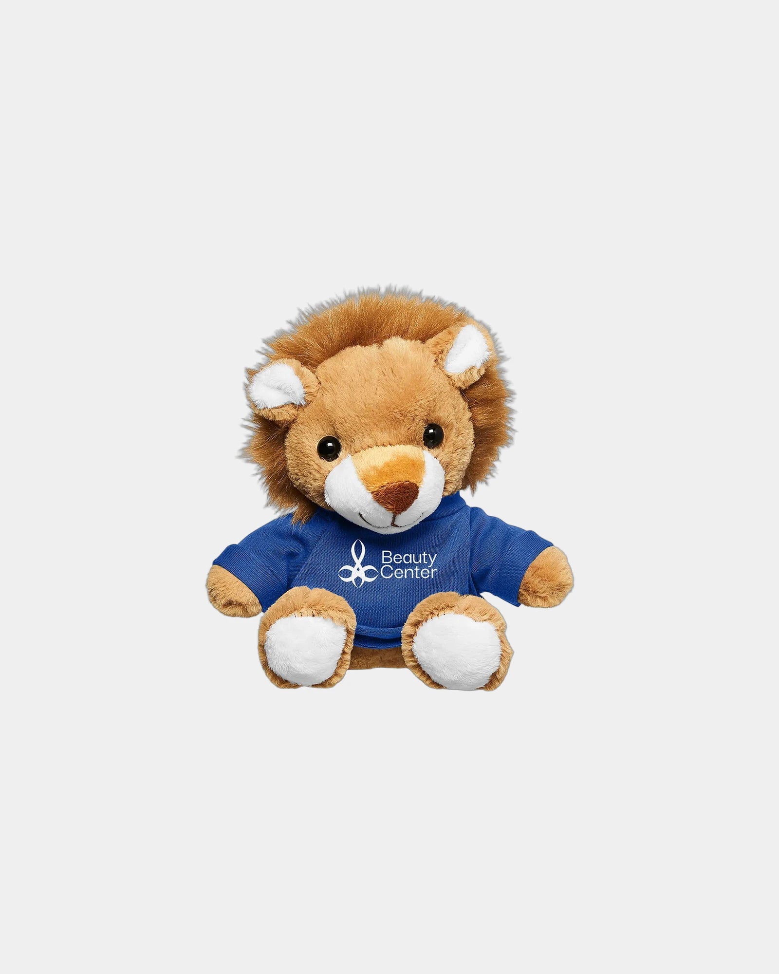 Custom plush lion with t-shirt 7" stuffed animal - Reflex Blue
