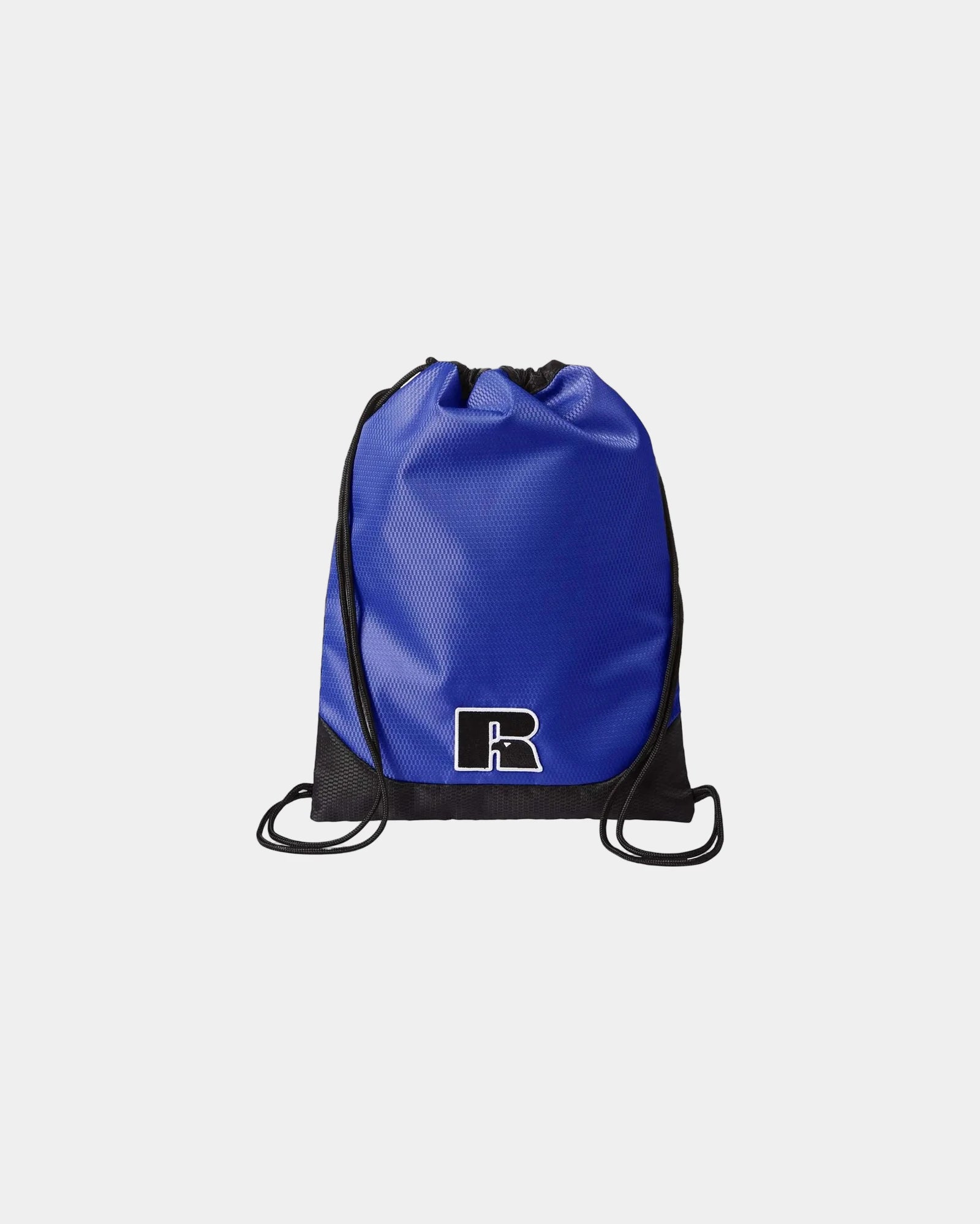 Custom textured poly Russell Athletic Lay-Up drawstring bag - Blue
