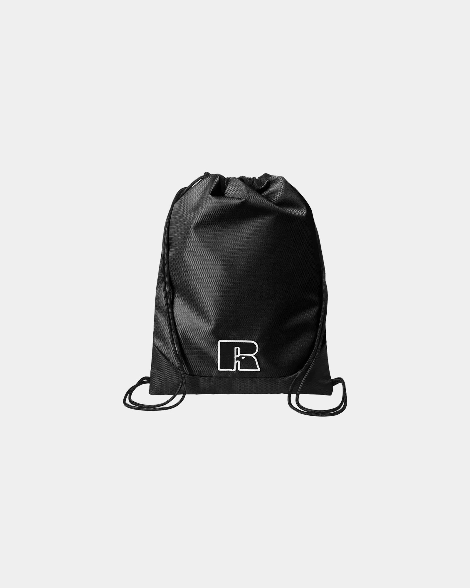Custom textured poly Russell Athletic Lay-Up drawstring bag - Black